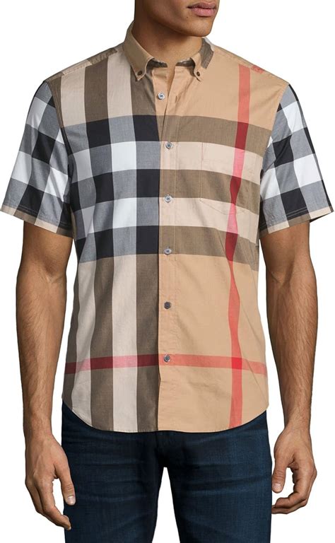 soft burberry shirt mens short sleeve|burberry button down shirt men.